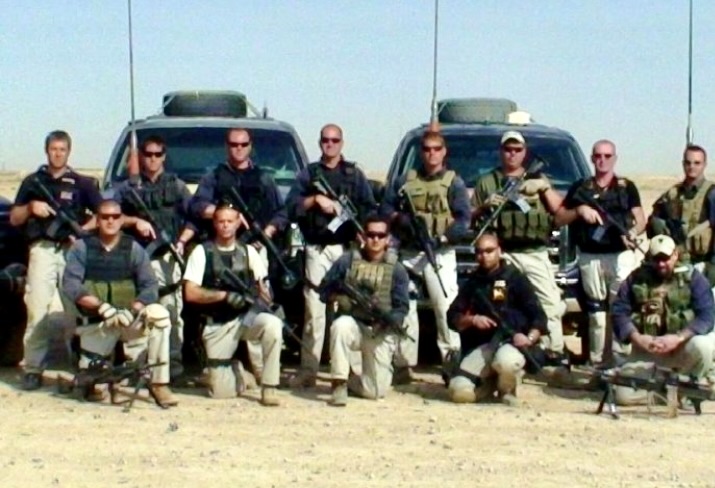 Team with rifles overseas